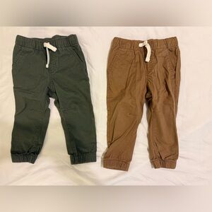 Cat & Jack Set of 2 Brown and Green 18M Joggers Cotton